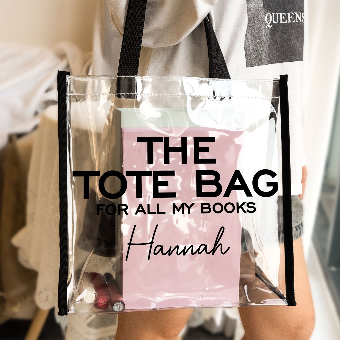 Bag For All My Books - Custom Clear Tote Bag