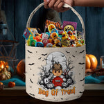 Bag Of Treat Kid Name Halloween - Personalized Halloween Spooky Basket