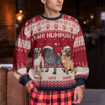 Bah Hum Pug Dog Lovers - Personalized Ugly Sweater