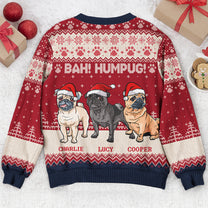 Bah Hum Pug Dog Lovers - Personalized Ugly Sweater