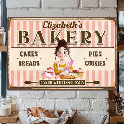Baked With Love - Personalized Metal Sign