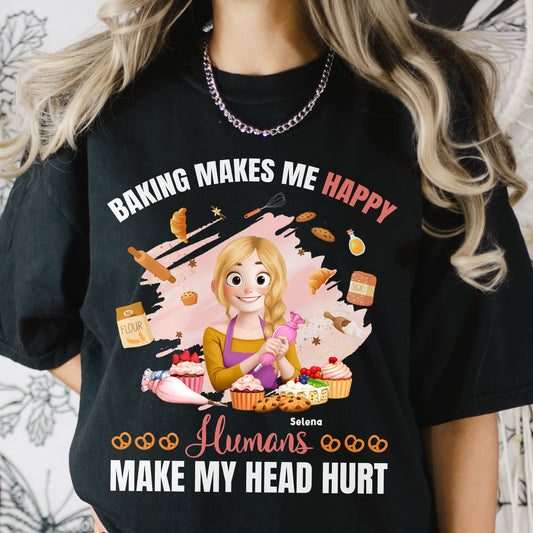 Baking Makes Me Happy - Personalized Shirt