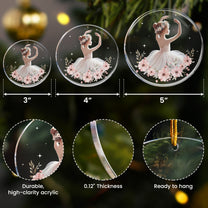 Ballerina Gift For Daughter Granddaughter - Glass Ornament