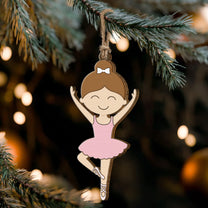 Ballerina Ornament For Girls 2D Flat - Wooden Ornament