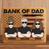 Bank Of Dad - Personalized Leather Wallet