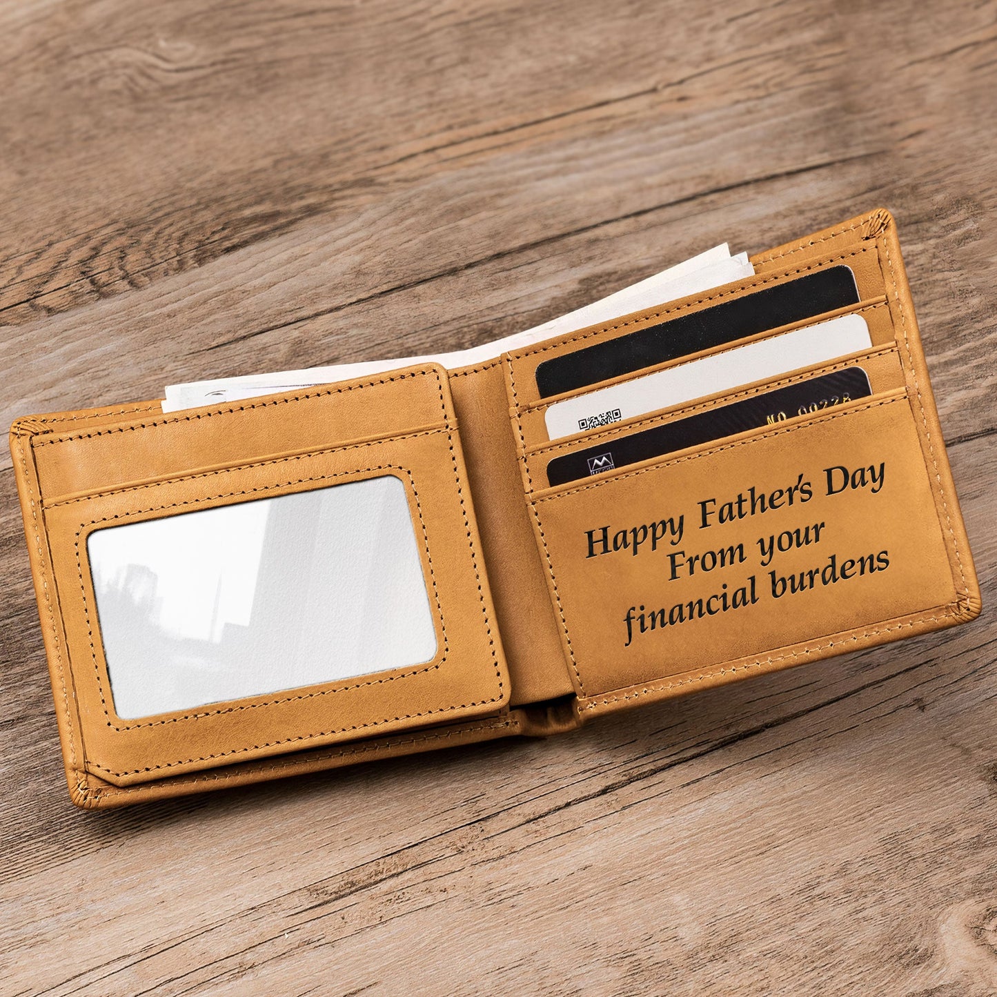 Bank Of Dad - Personalized Leather Wallet