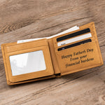 Bank Of Dad - Personalized Leather Wallet