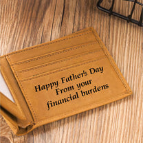 Bank Of Dad - Personalized Leather Wallet