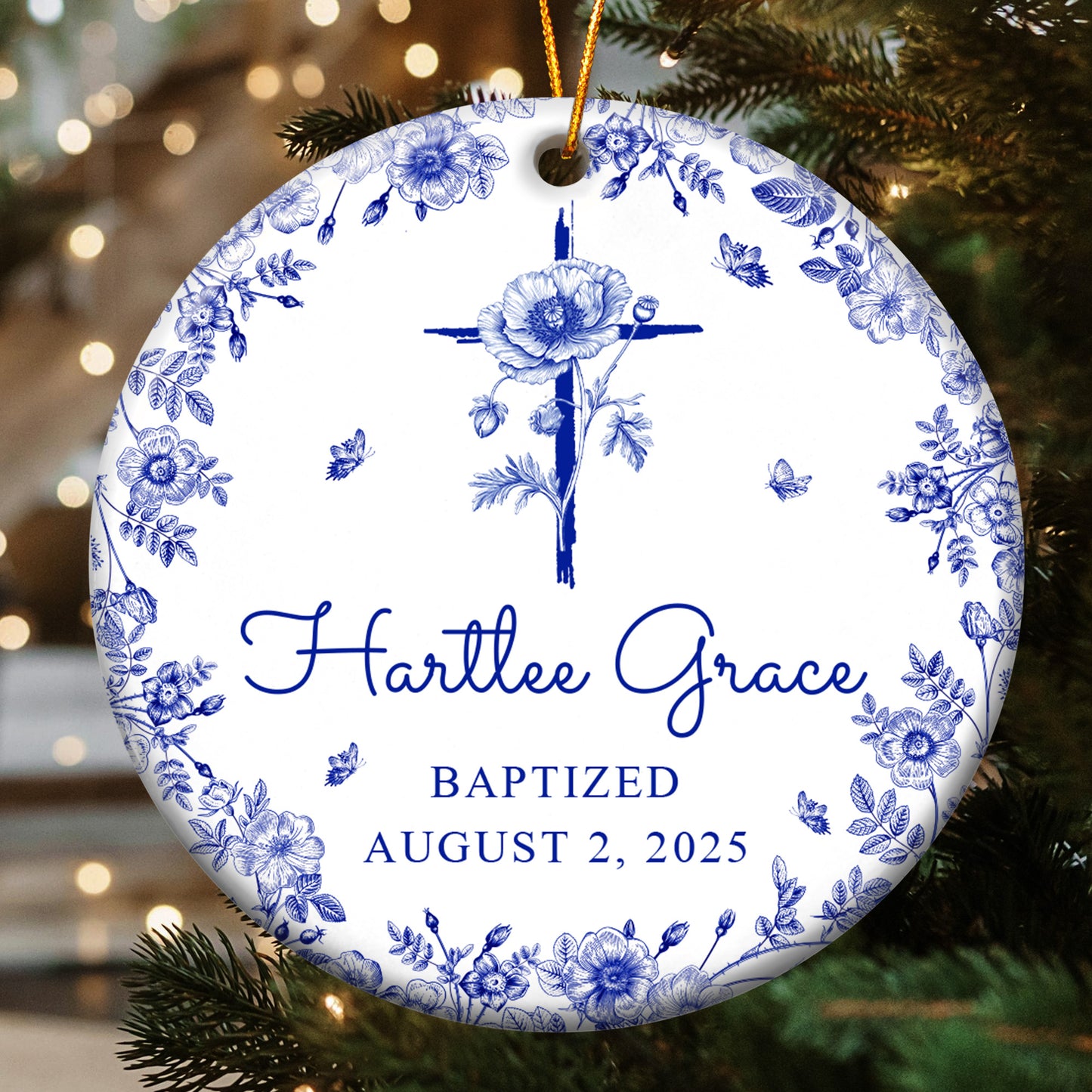 Baptism Ornament Christmas Ornament For Baby - Personalized Ceramic Ornament