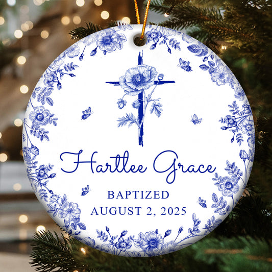 Baptism Ornament Christmas Ornament For Baby - Personalized Ceramic Ornament