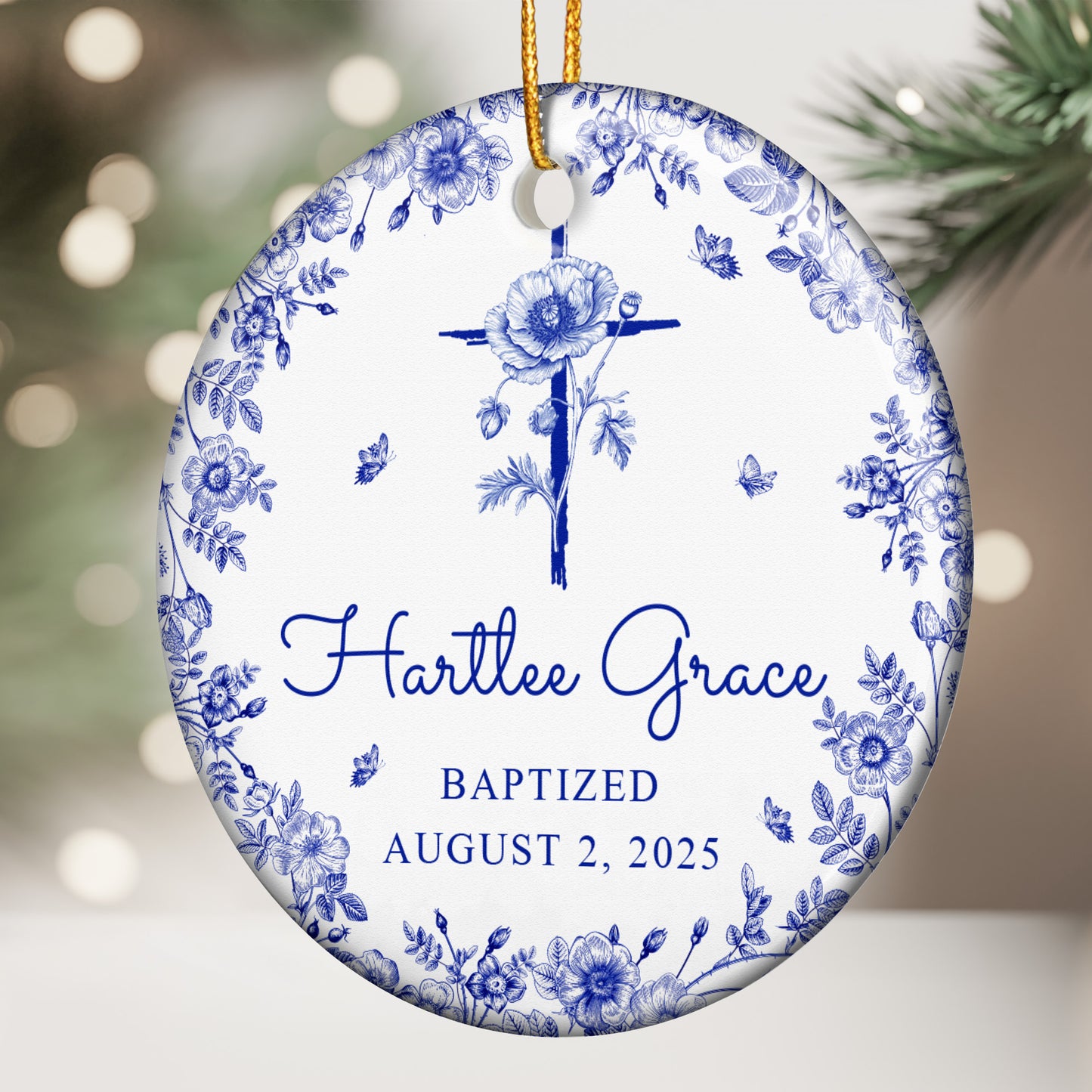 Baptism Ornament Christmas Ornament For Baby - Personalized Ceramic Ornament