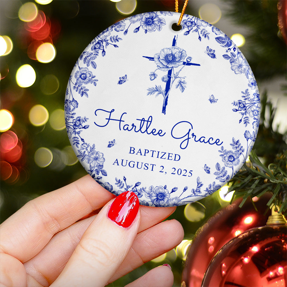 Baptism Ornament Christmas Ornament For Baby - Personalized Ceramic Ornament