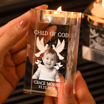 Baptized - Personalized Photo Crystal Candle Holder