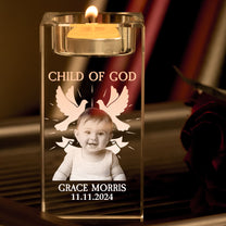 Baptized - Personalized Photo Crystal Candle Holder