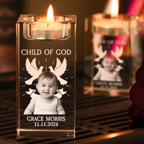 Baptized - Personalized Photo Crystal Candle Holder