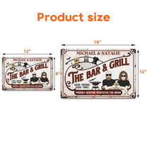 Bar & Grill Proudly Serving - Personalized Metal Sign