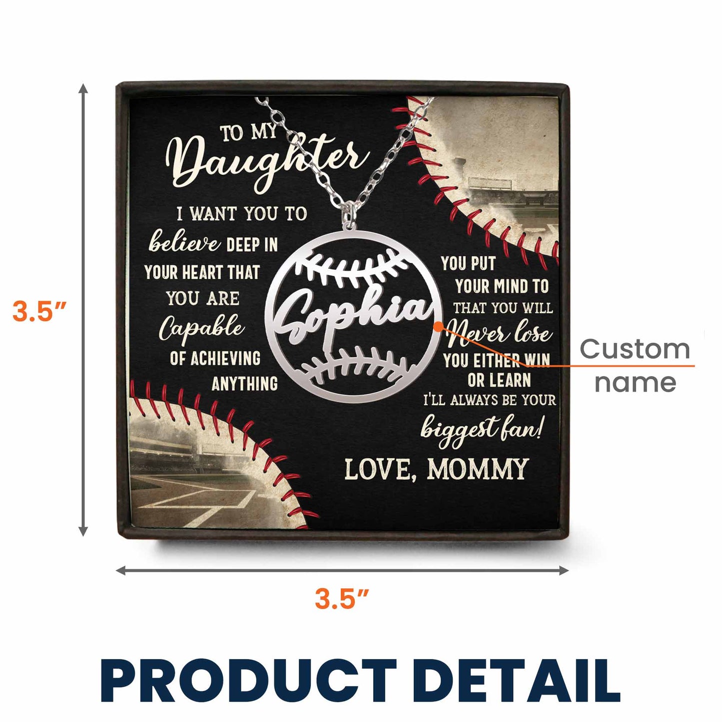 Baseball And Softball Pattern - Custom Name Necklace