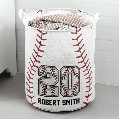 Baseball Basket - Personalized Laundry Storage Basket