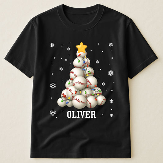 Baseball Christmas Tree - Personalized Shirt