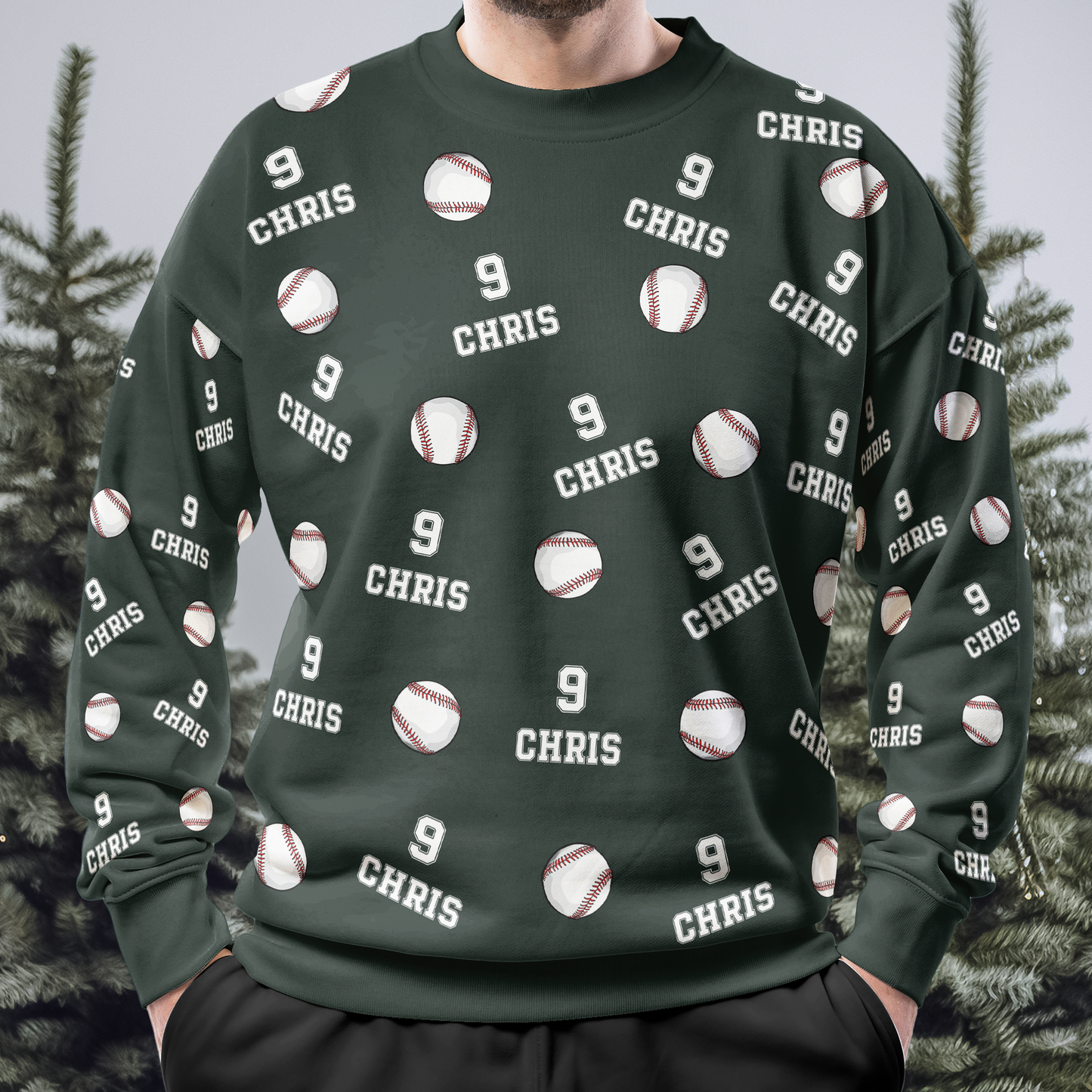 Baseball Custom Name, Number - Personalized 3D Printed Sweatshirt