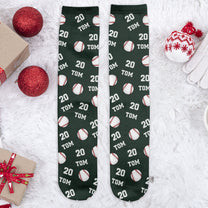 Baseball Custom Name, Number - Personalized Crew Socks