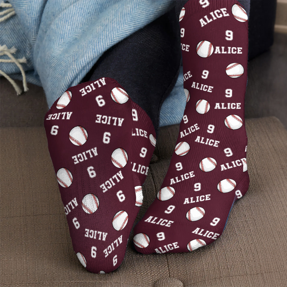 Baseball Custom Name, Number - Personalized Crew Socks