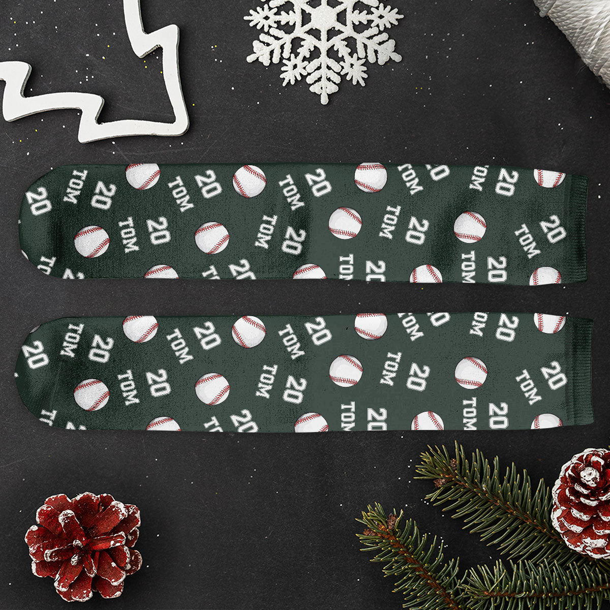 Baseball Custom Name, Number - Personalized Crew Socks