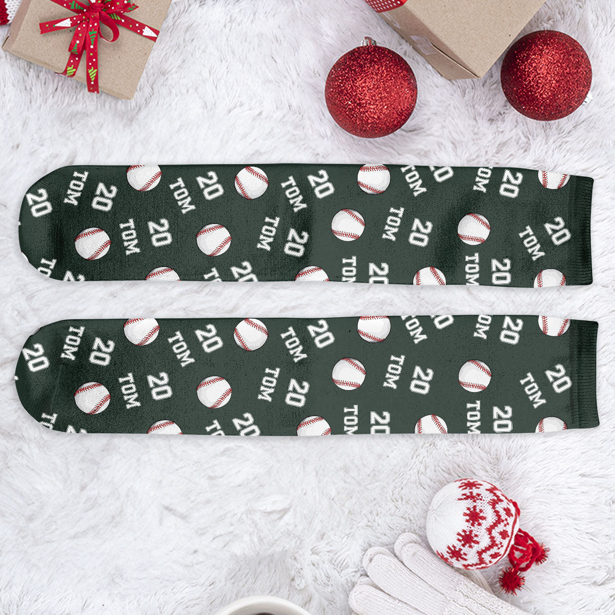 Baseball Custom Name, Number - Personalized Crew Socks