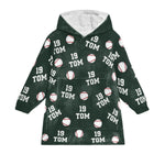 Baseball Custom Name, Number - Personalized Oversized Blanket Hoodie