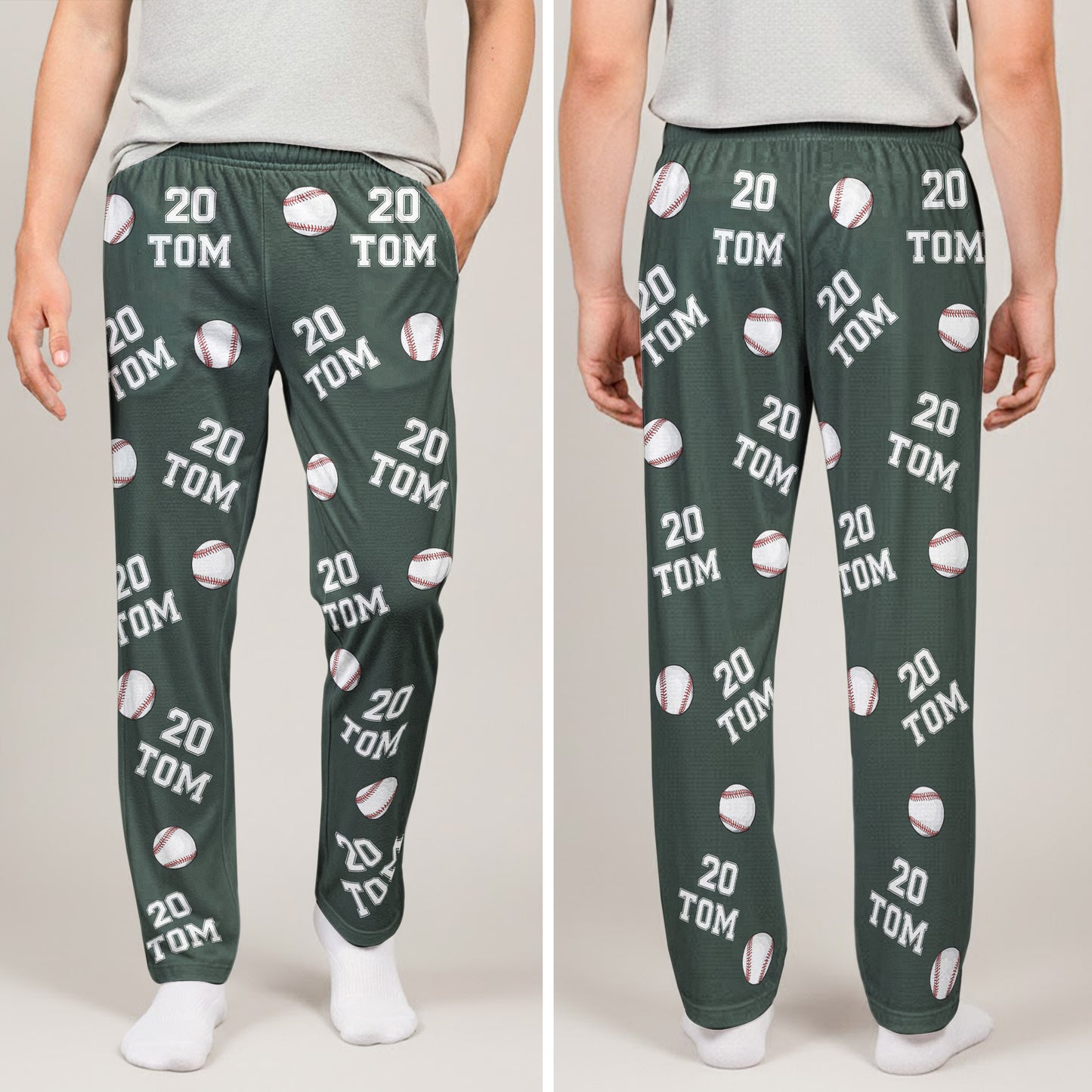 Baseball Custom Name, Number - Personalized Sweatpants - Lounge Pants With Pockets, Custom Pajama Pants, Jogger Sweatpants, Gift For Son, Gift for Him
