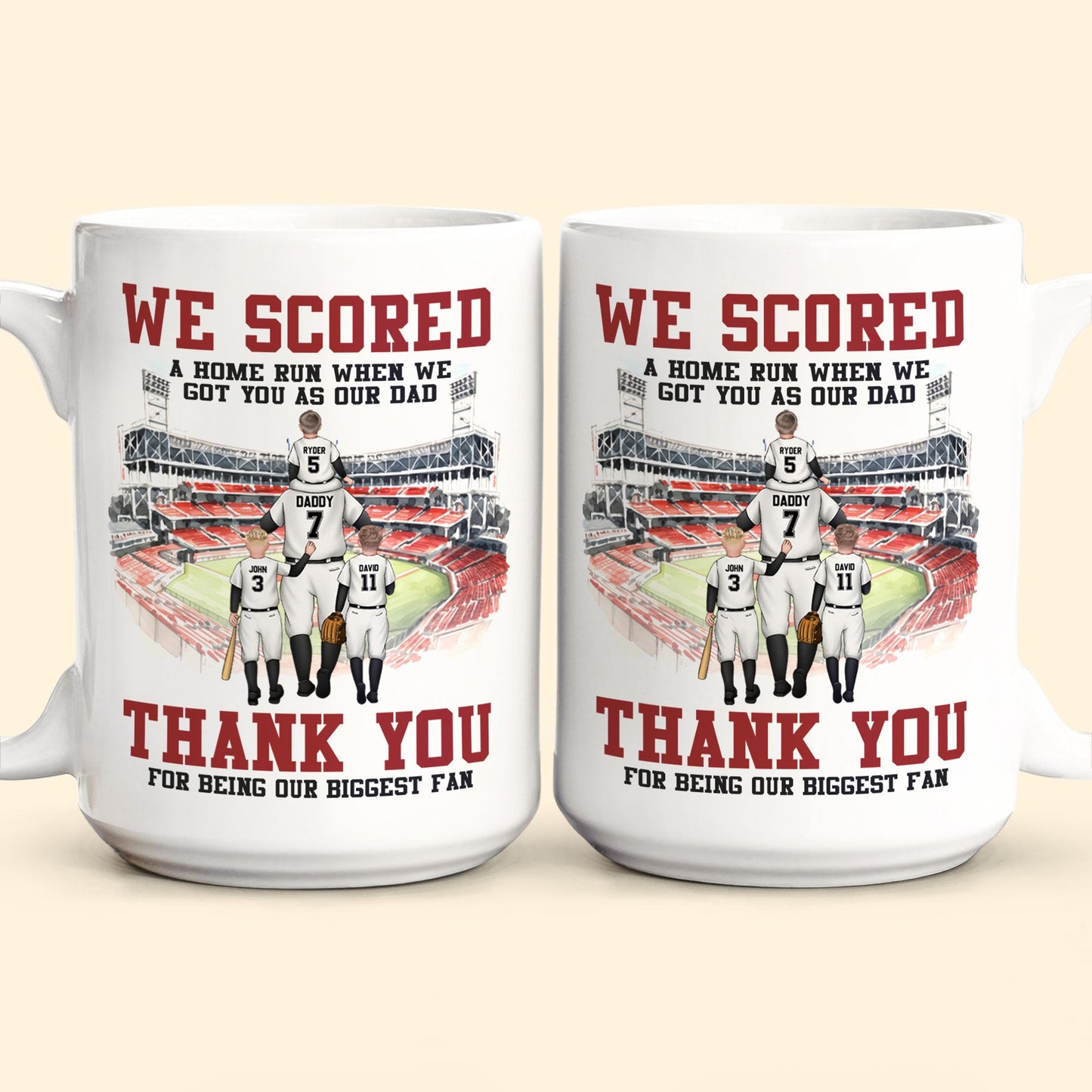 Baseball Dad We Scored A Home Run When We Got You - Personalized Mug