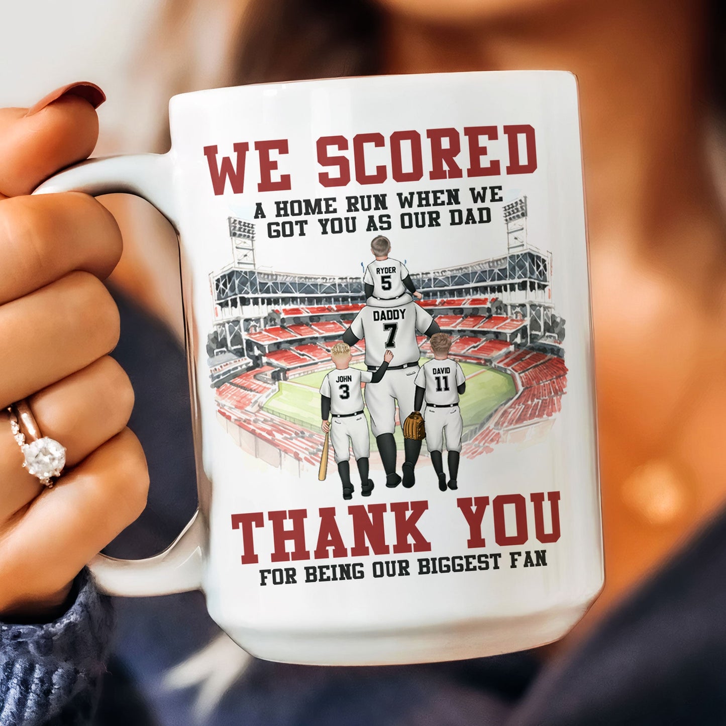 Baseball Dad We Scored A Home Run When We Got You - Personalized Mug