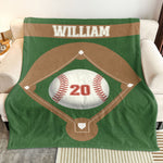 Baseball Field Custom Name And Number - Personalized Blanket
