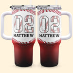 Baseball Gradient - Personalized 40oz Tumbler With Straw