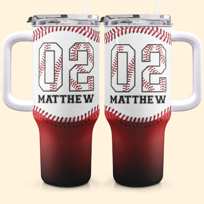 Baseball Gradient - Personalized 40oz Tumbler With Straw