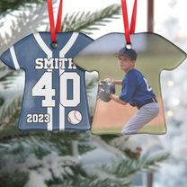 Baseball Jersey - Personalized Ceramic Photo Ornament