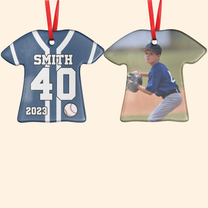 Baseball Jersey - Personalized Ceramic Photo Ornament