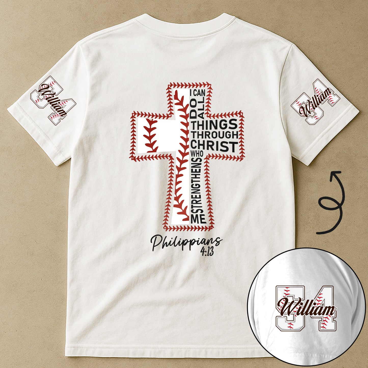 Baseball Lover, I Can Do All Things Through Christ - Personalized Shirt