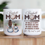 Baseball Mom But My Heart Is Full - Personalized Mug