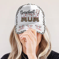 Baseball Mom Leopard Custom Name Number - Personalized Classic Cap