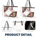 Baseball Mom - Personalized Leather Tote Bag