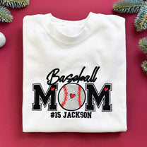 Baseball Mom, Softball Mom - Personalized Side Bow Embroidered Sweatshirt
