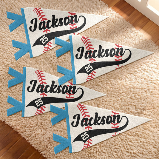 Baseball Player Custom Name And Number - Personalized Pennant 1