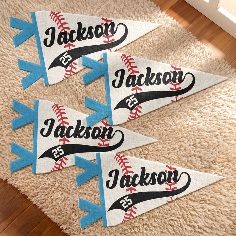 Baseball Player Custom Name And Number - Personalized Pennant 1