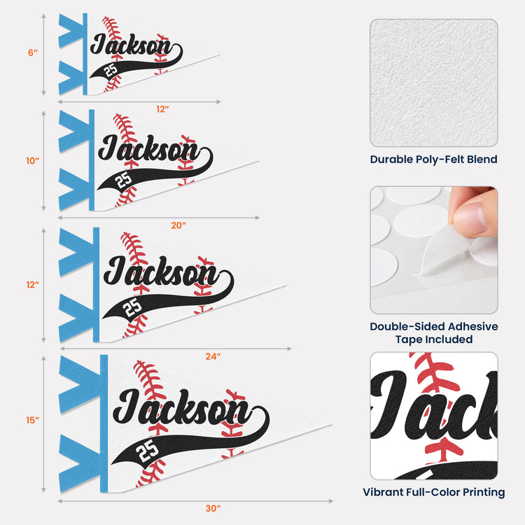 Baseball Player Custom Name And Number - Personalized Pennant 5