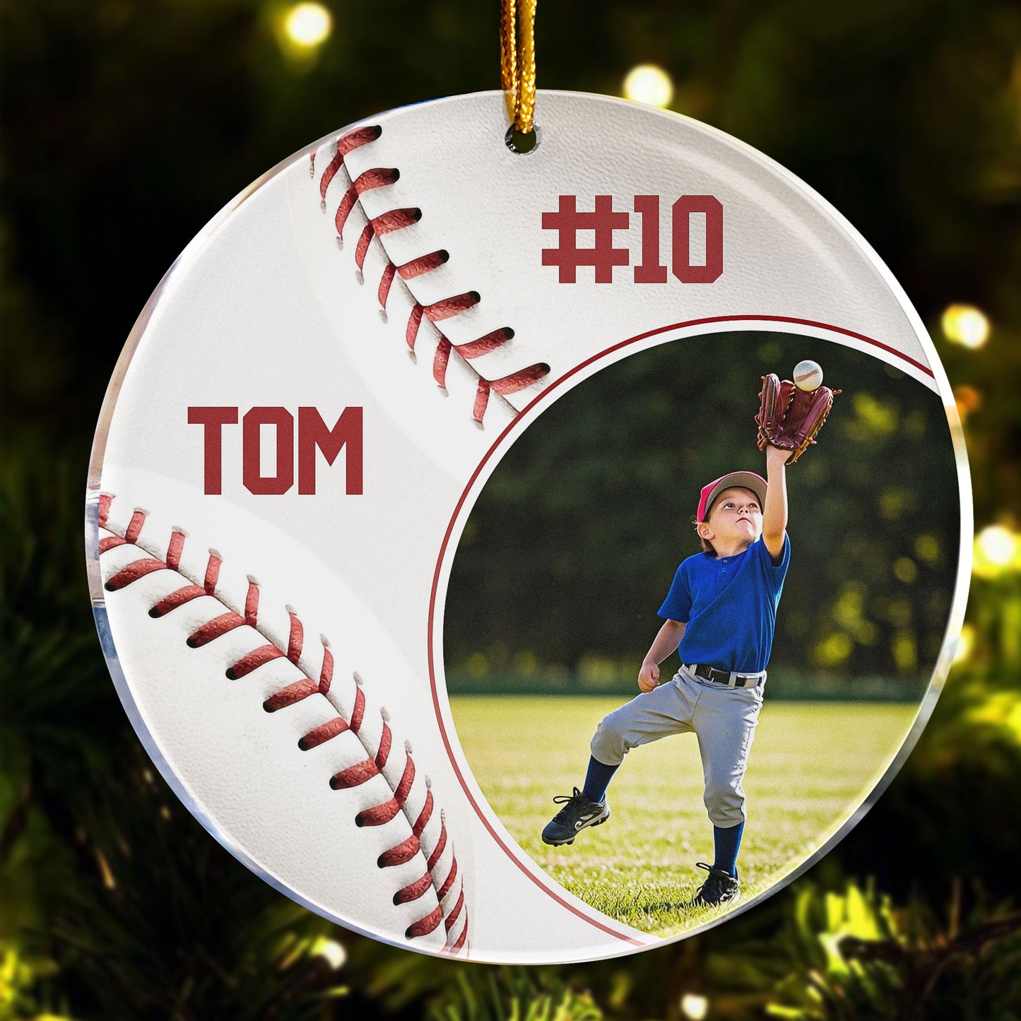 Baseball Player - Personalized Acrylic Photo Ornament