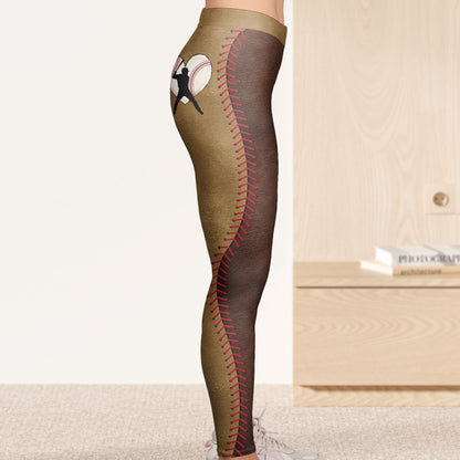 Baseball Player Wife Coach Funny Gift - Personalized Leggings