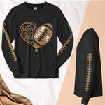 Baseball Softball Football, My Heart Is On That Field - Custom Long Sleeve T-Shirt