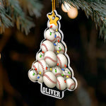 Baseball Sport Lover Christmas Tree - Personalized Acrylic Ornament