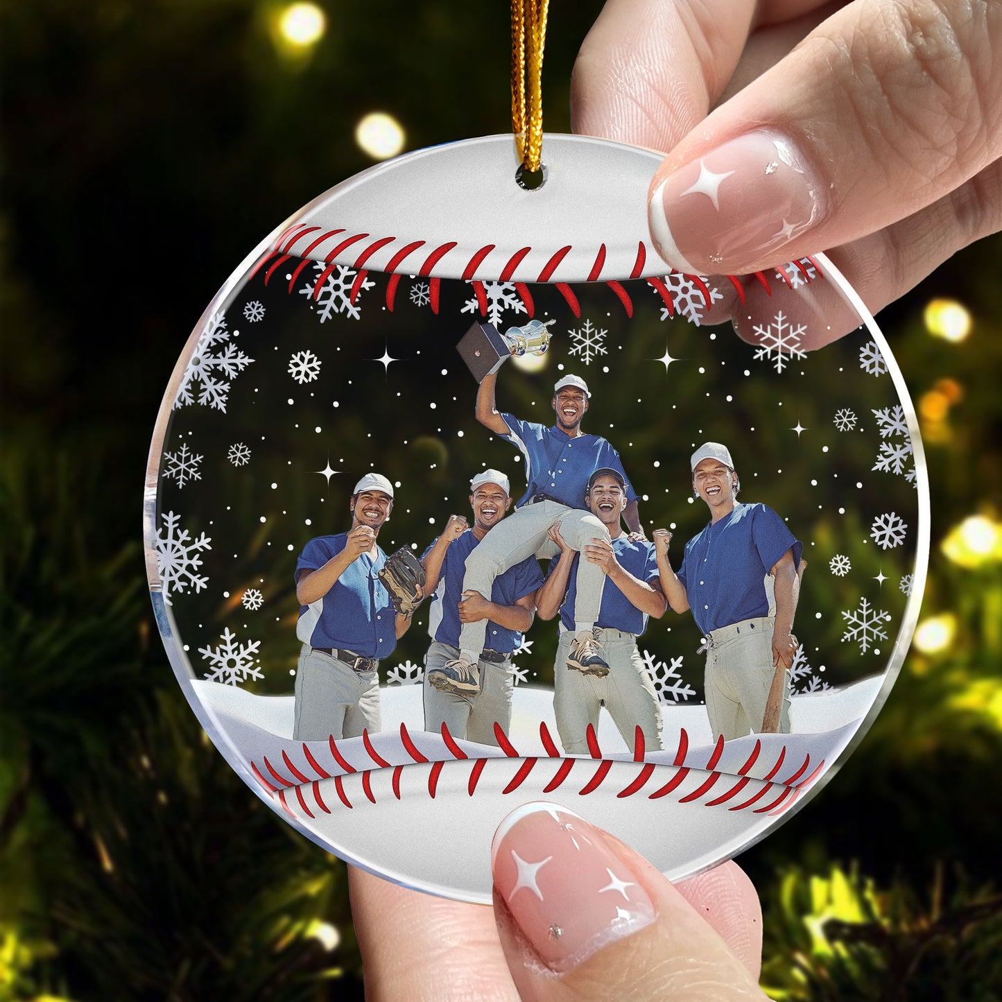 Baseball Team Christmas Ornament Gift For Baseball Lovers - Personalized Acrylic Photo Ornament